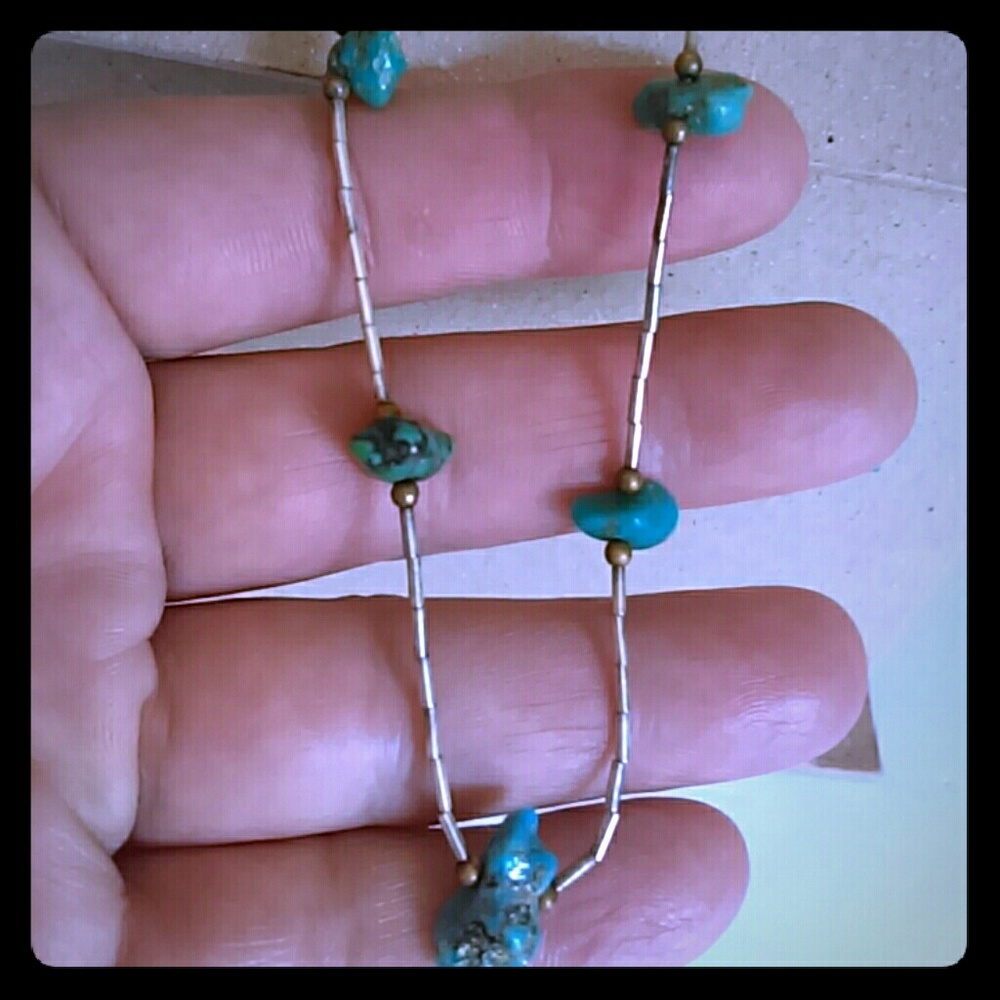 Native American Liquid Silver Choker Necklace